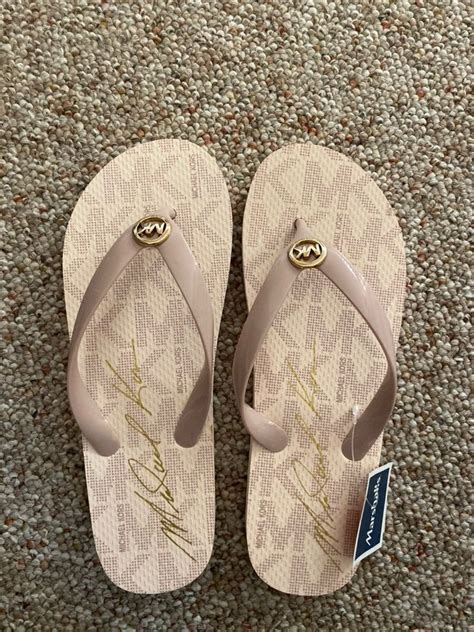 michael kors flip flops leather|Michael Kors flip flops marshalls.